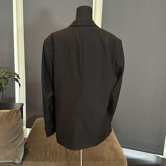 Men’s Black Slim Fit Suit Jacket One Button Notched Lapels Size 40 NWT - Picture 4 of 8